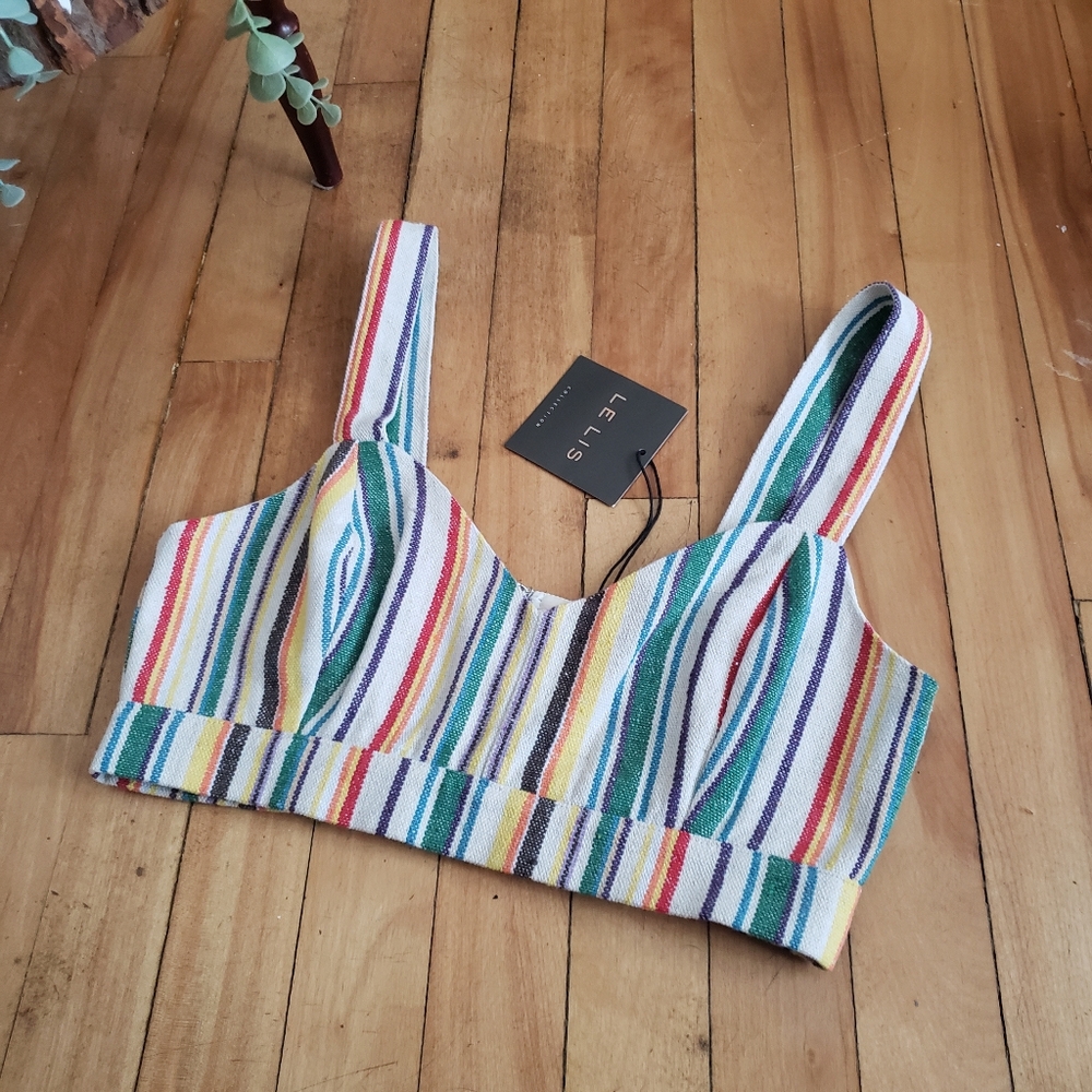 LE LIS COLLECTION NWT Multicolor Striped Crop Top - XS